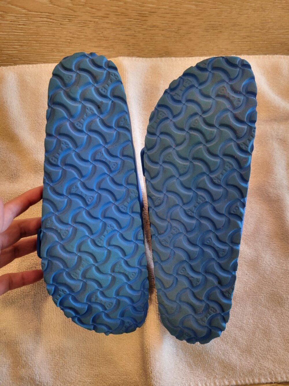 2 Pair Birkenstock Arizona EVA Sandals Black Blue Women's 39 US 8-8.5 - Picture 3 of 15